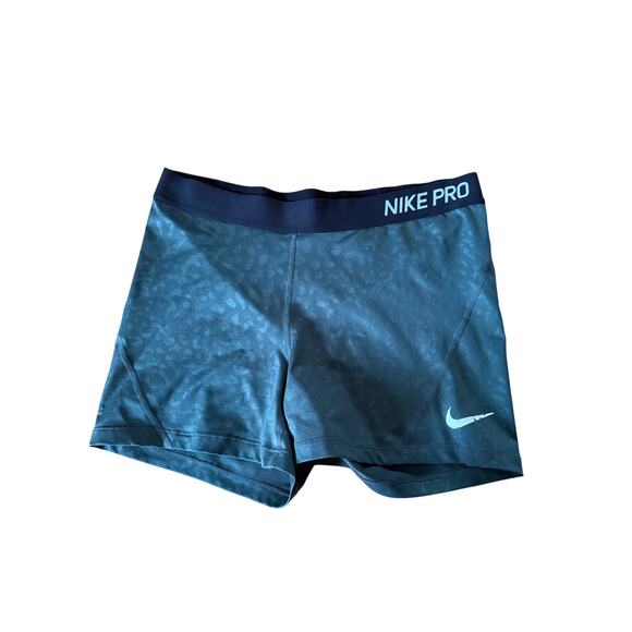 Nike Pro green leopard print compression shorts - Picture 1 of 5